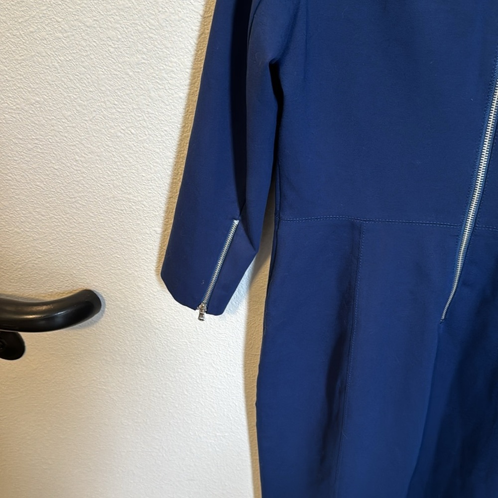 JCrew Stretchy Blue Work Dress - Picture 7 of 9